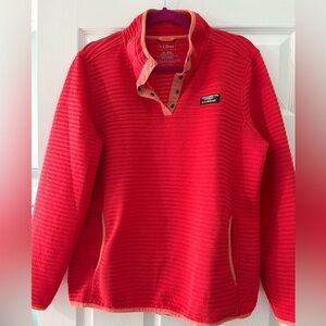 LL Bean Women’s Airlight Knit Pullover Bright Pink Size XL Like New